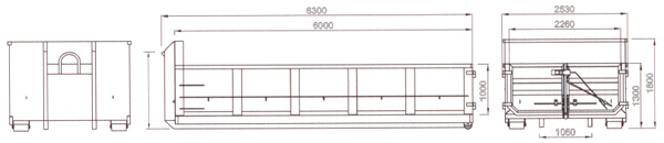 Contenedor de 15m3 con puerta
